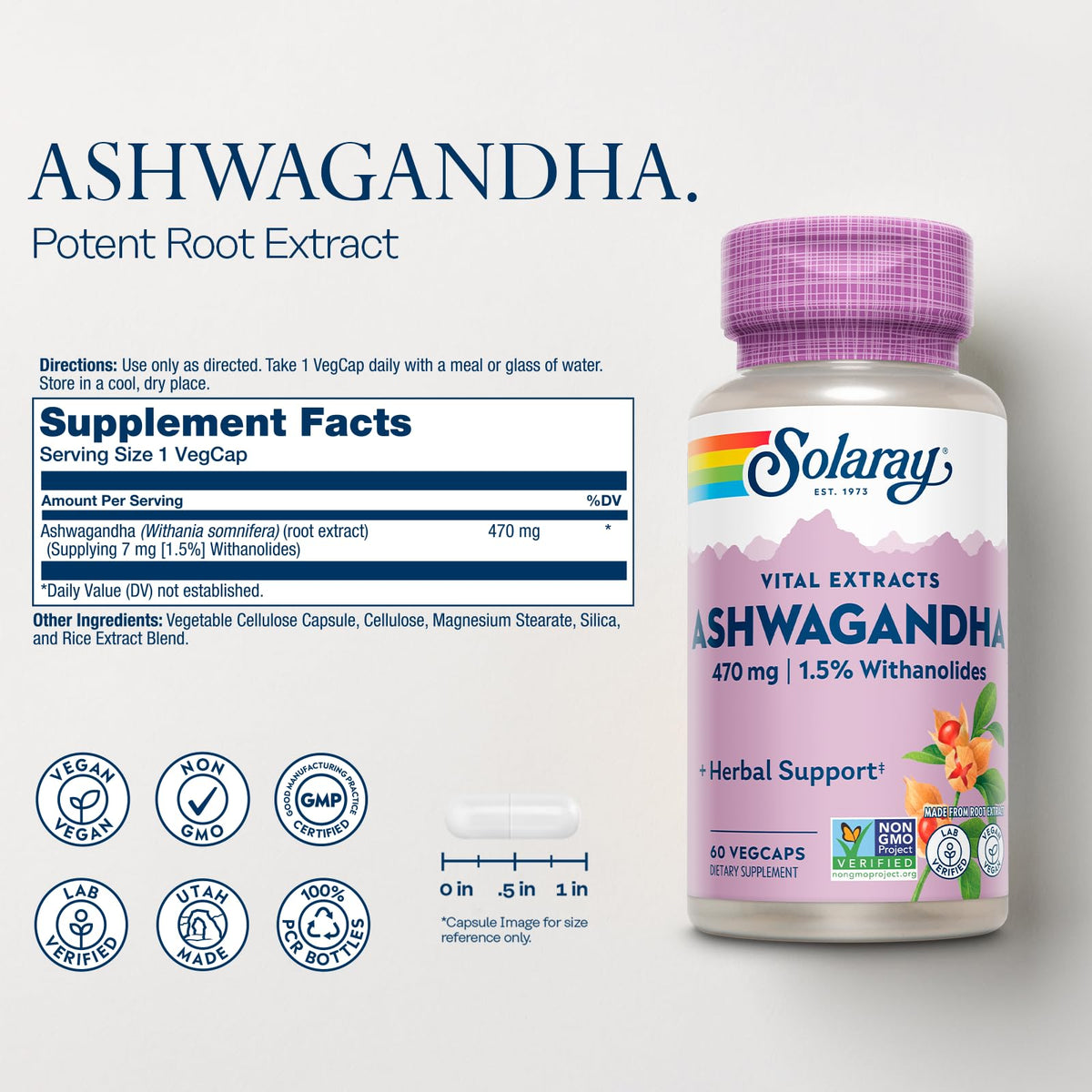 Ashwagandha 470 mg 60 VegCaps P748