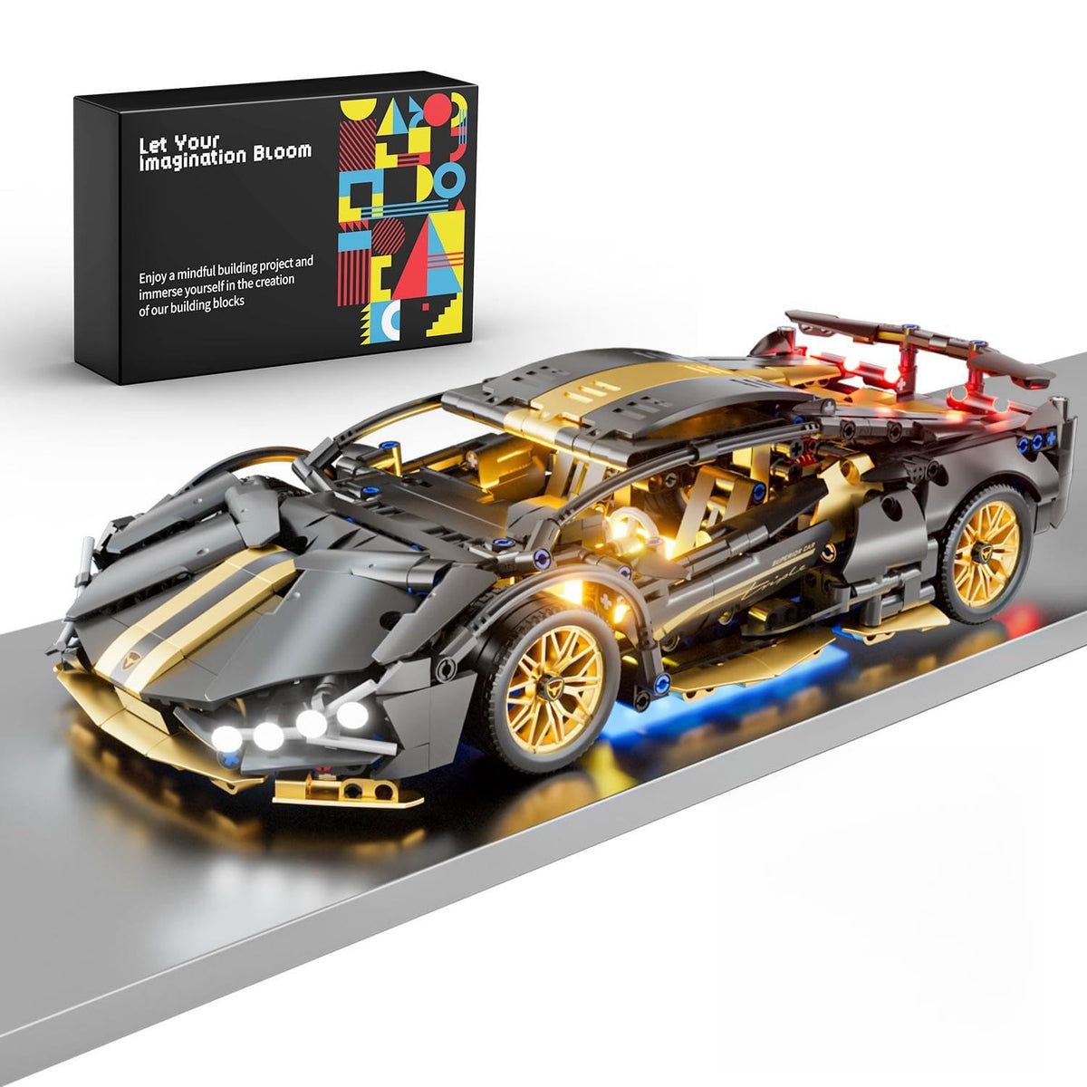 1:14 Building Block Car Set with LED H448