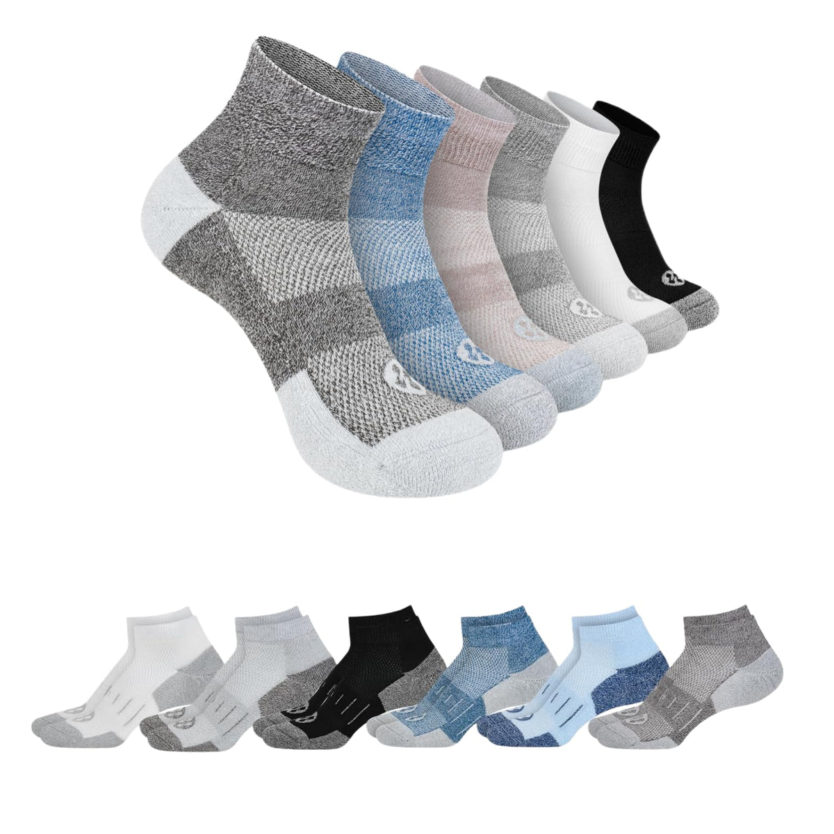 Diabetic Socks for Men, 12 Pairs Ankle & Low Cut Size 9-15 J551