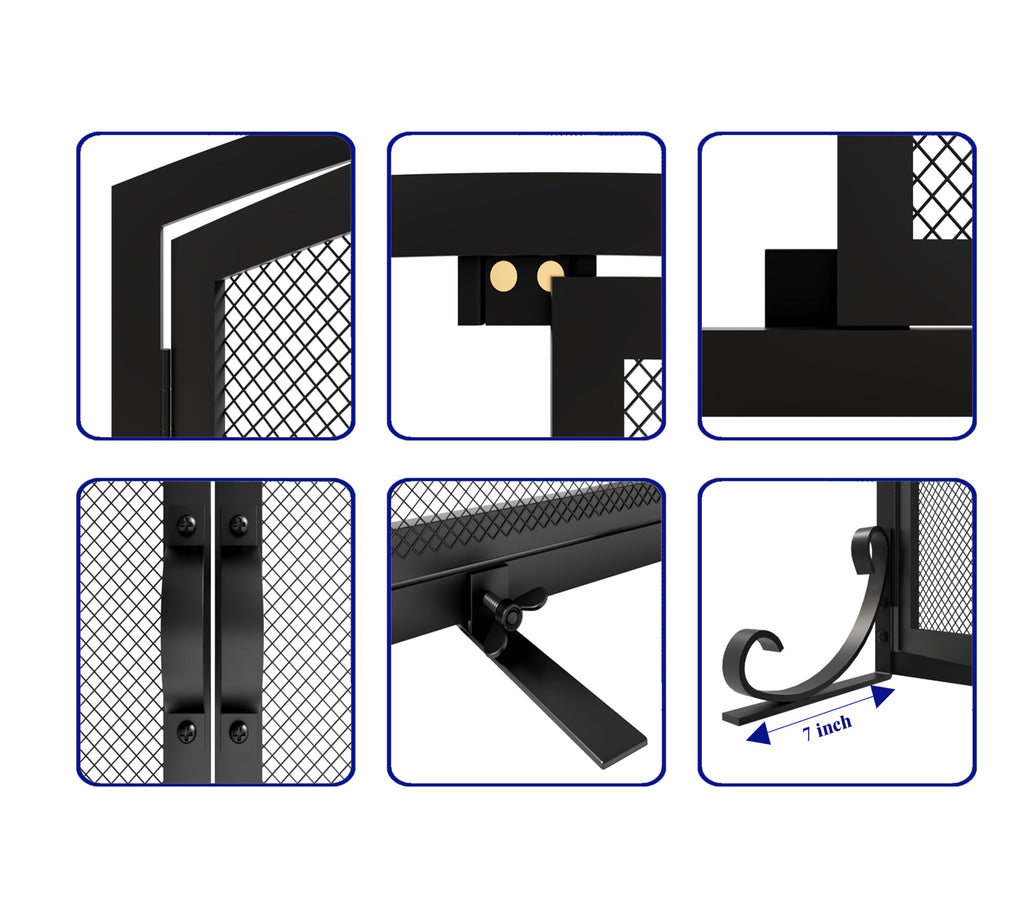 2-Panel Metal Fireplace Screen S341702