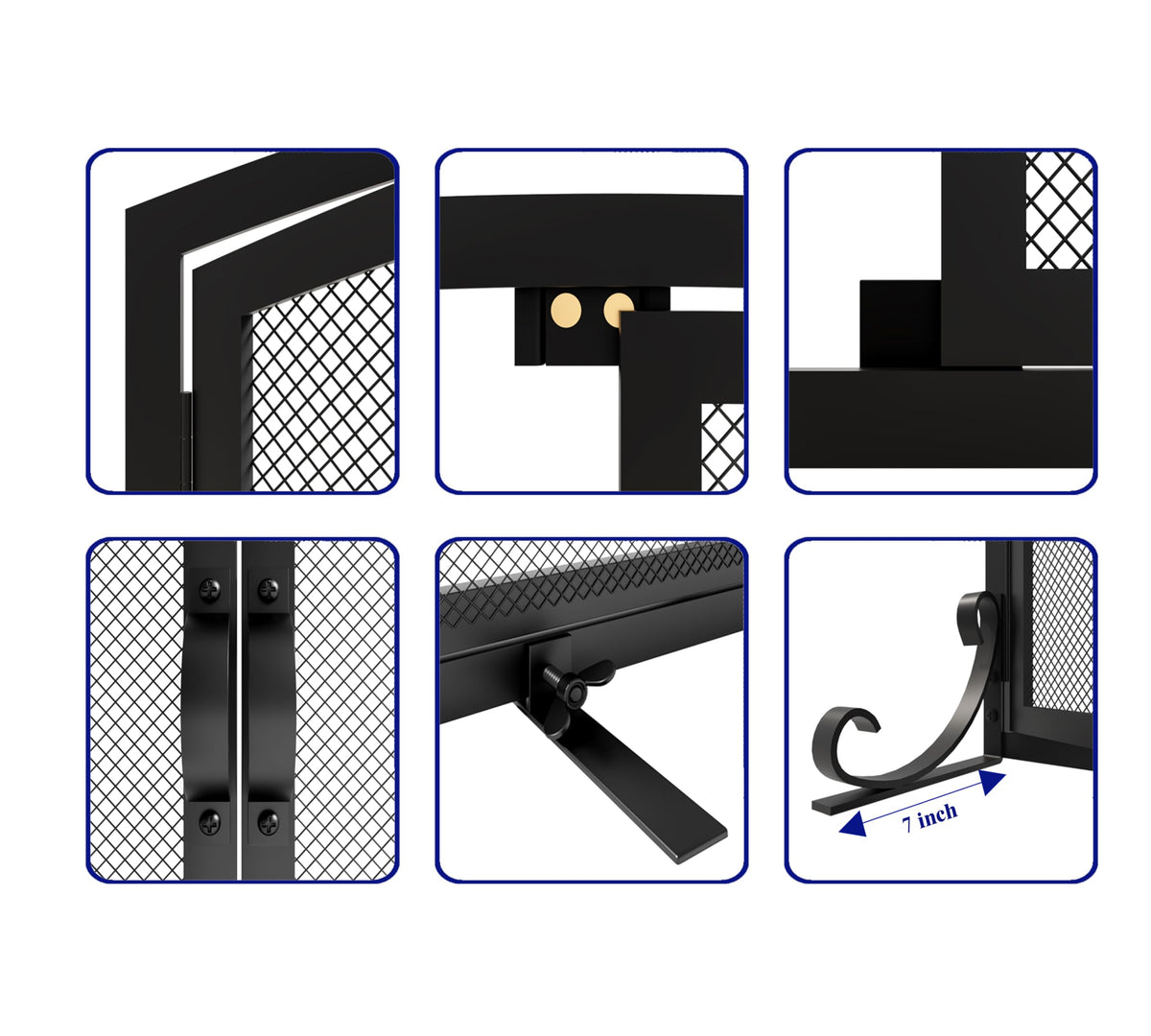2-Panel Metal Fireplace Screen S341702