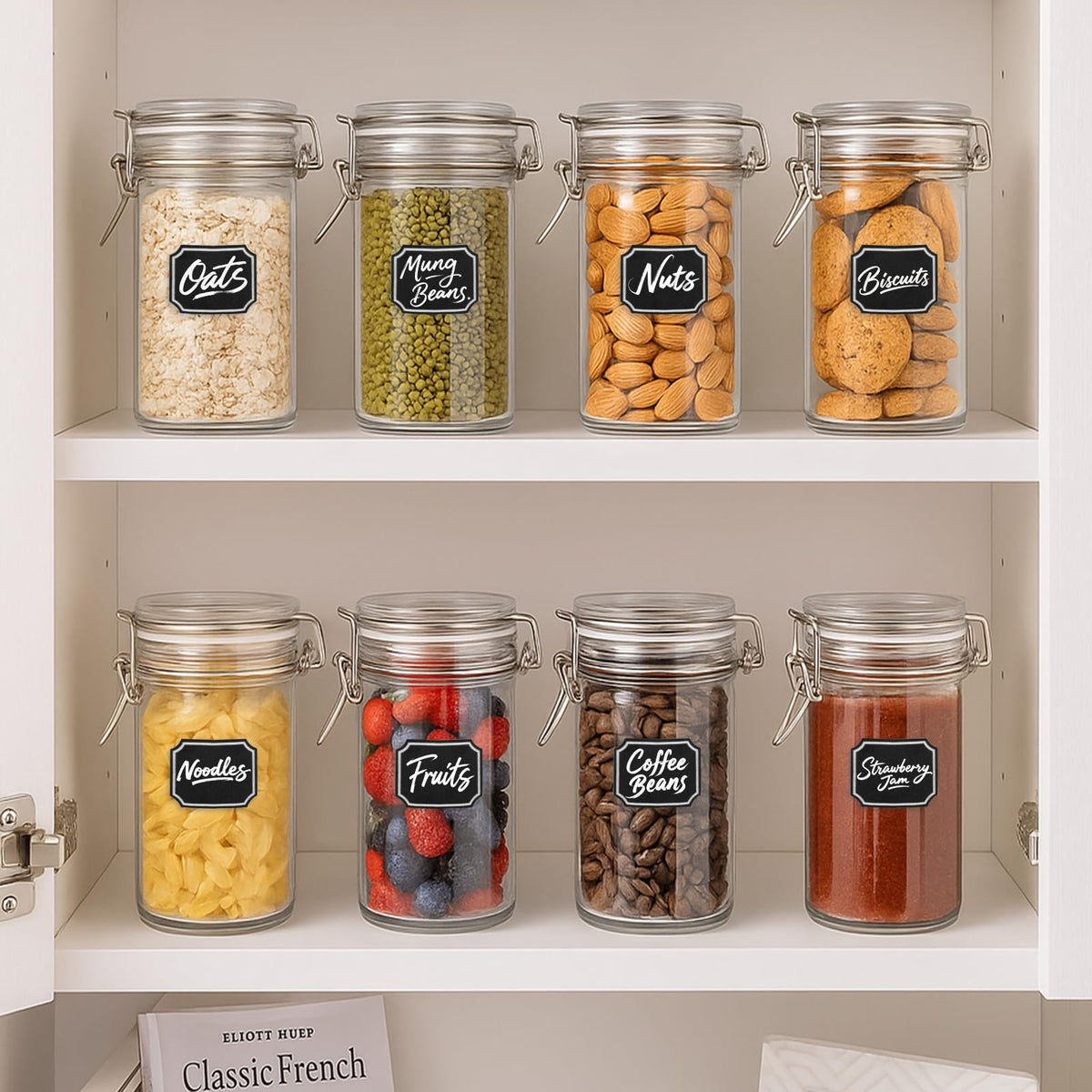 8 PCS 16 oz Glass Jars with Airtight Lid M129