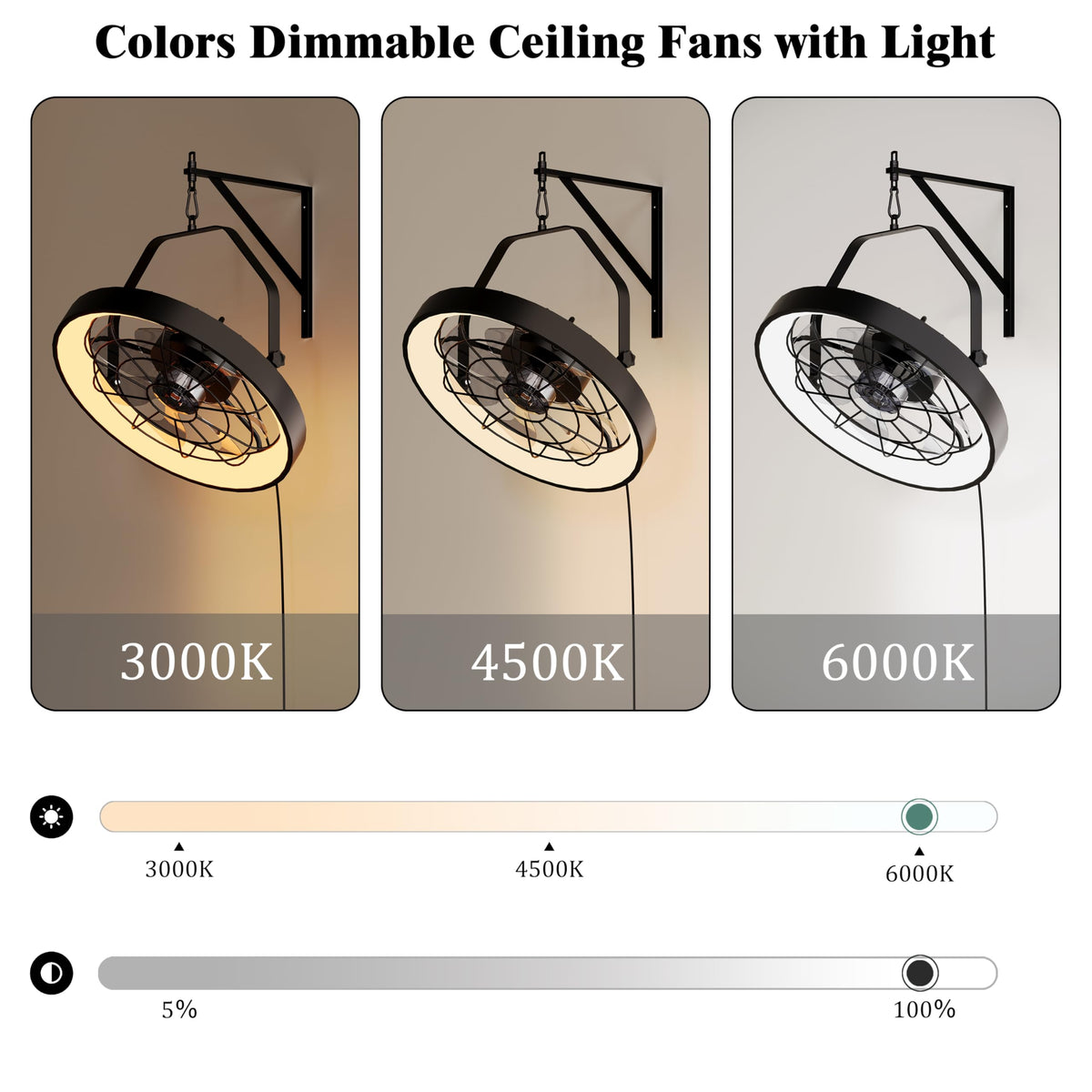 20 Inch Plug In Wall Mount Fan with Light A711833