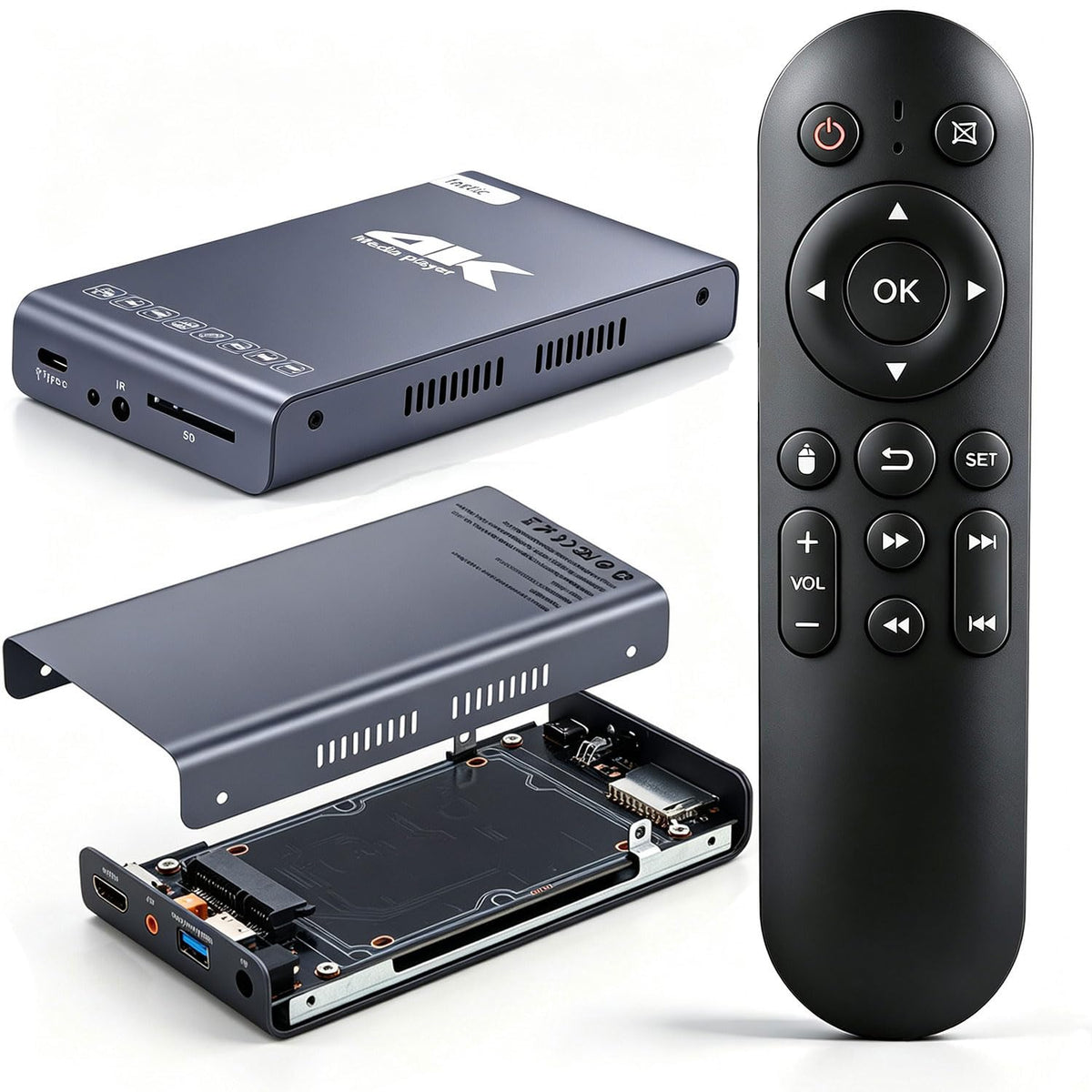 4K 60Hz H.265 Ultra HD Digital Media Player & HDD Enclosure 2 in 1 Y1382