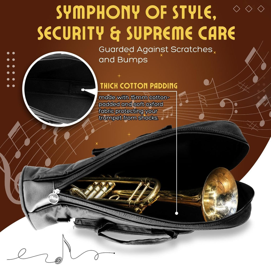 Cotton Padded Black Trumpet Bag with Adjustable Shoulder Strap U419