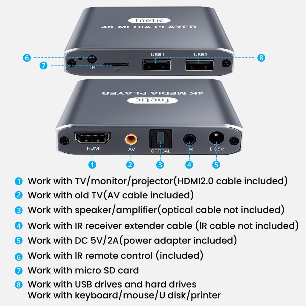 4K Full-HD USB microSD Digital Media Player U33131