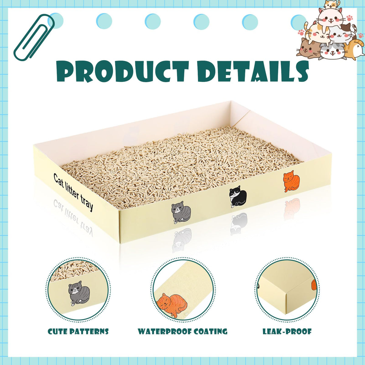 30 Pack Foldable Disposable Cat Litter Box P39035