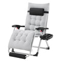 26" Gray Zero Gravity Chair with Removable Cushion A376