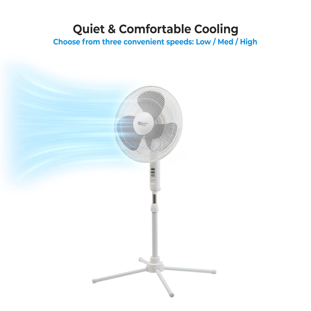 16 inch 3 Speed Oscillating Pedestal Fan White F5333