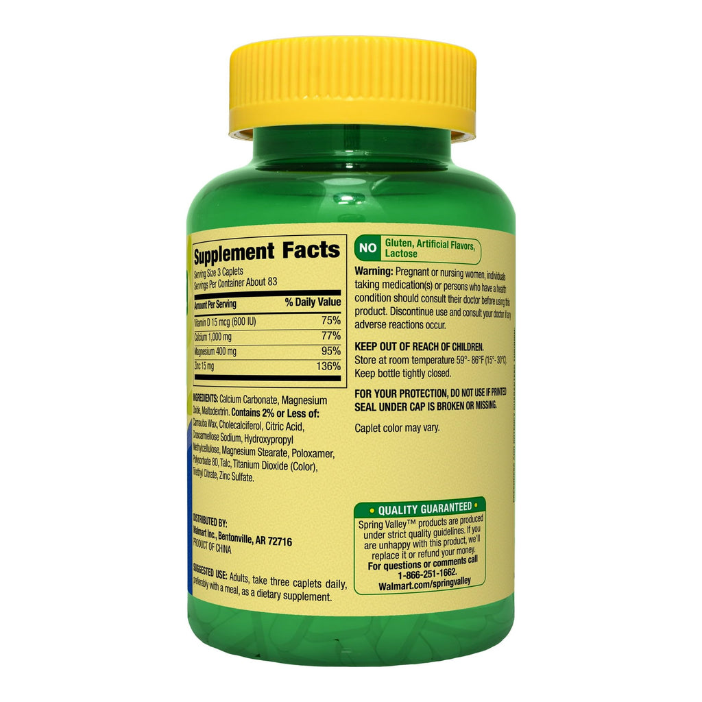 Calcium Magnesium Zinc with D3 Caplets 250ct Z4688
