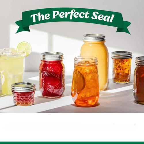 16 Oz Wide Mouth Glass Mason Jars with Lids & Bands, 12-Pack I2093