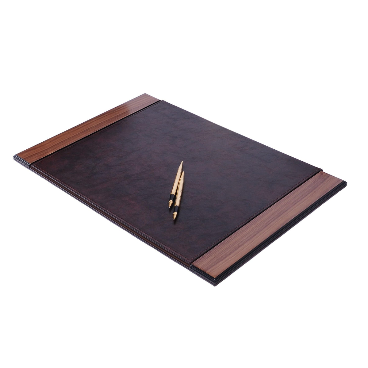 14 Piece Leather Wood Desk Organizer Set Q974559