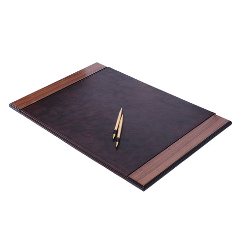 14 Piece Leather Wood Desk Organizer Set Q974559