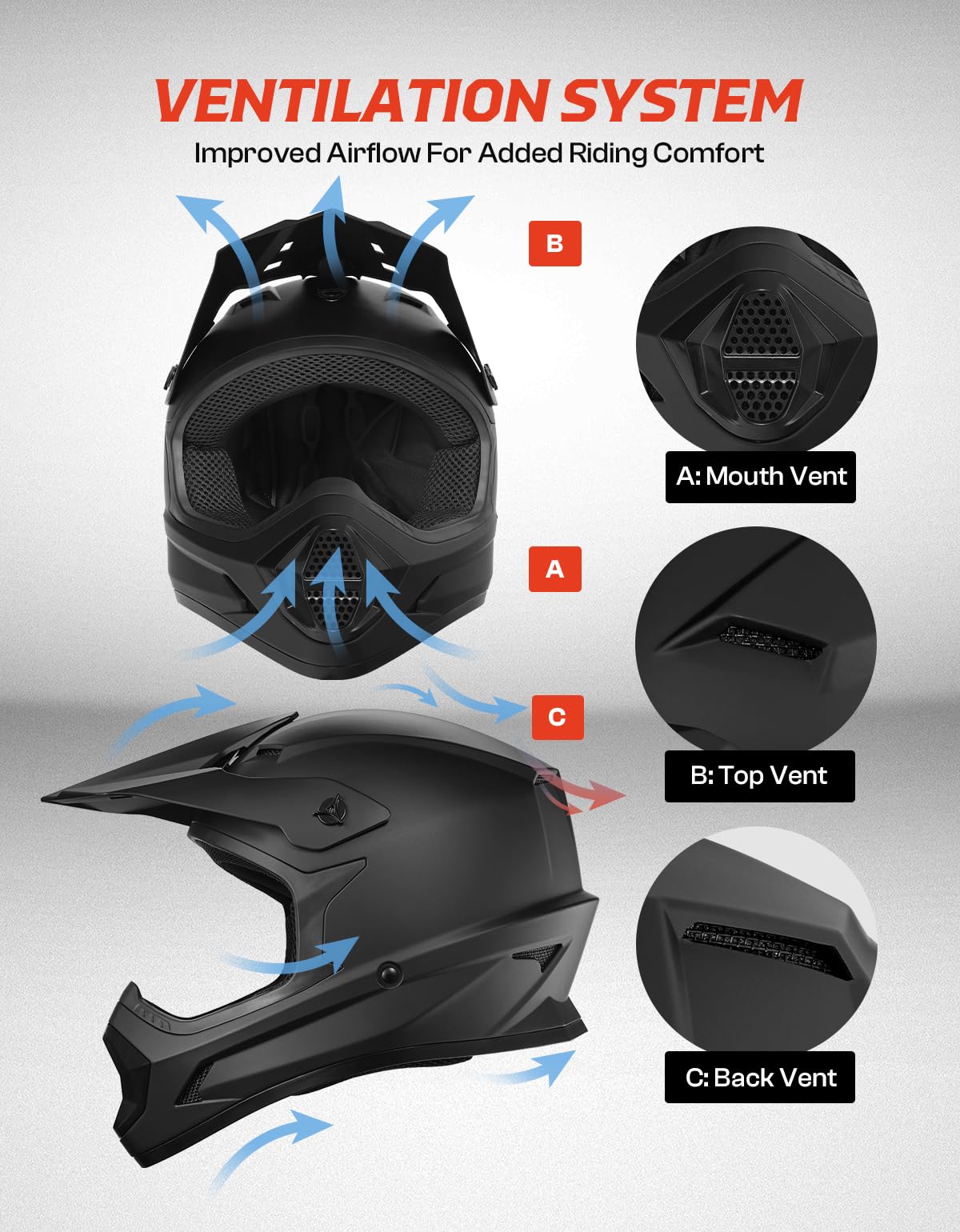Kids DOT Approved Full Face Motocross Helmet A88110