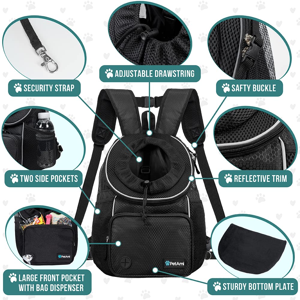 Adjustable Dog & Cat Carrier Backpack, Black X4743