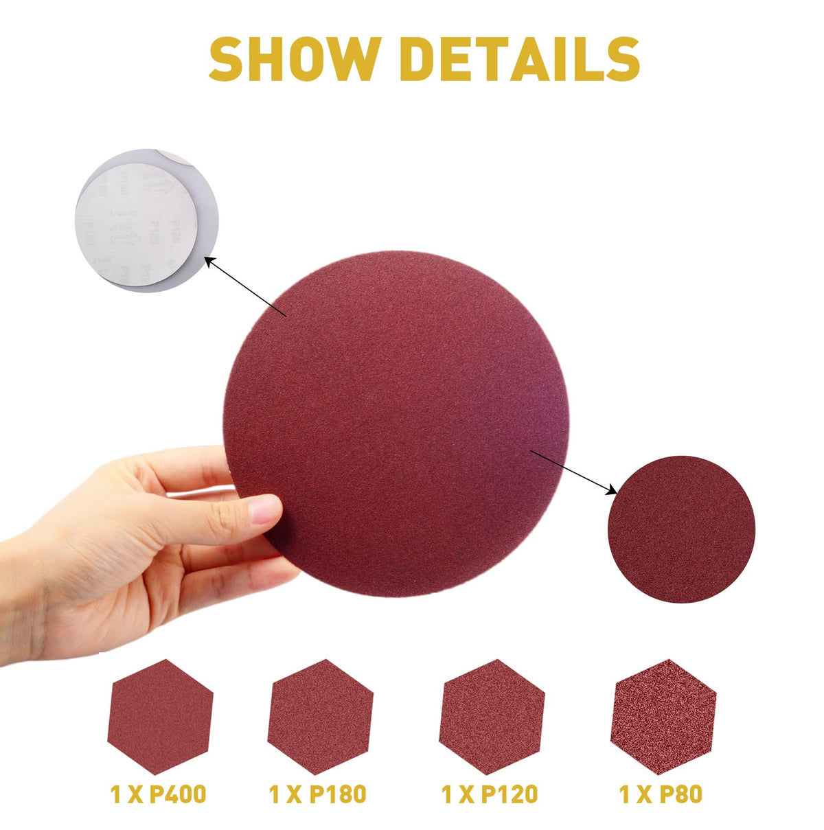 4 x 36 Inch Aluminum Oxide Sanding Belts and 6 Inch Sanding Discs Pack of 14 P885