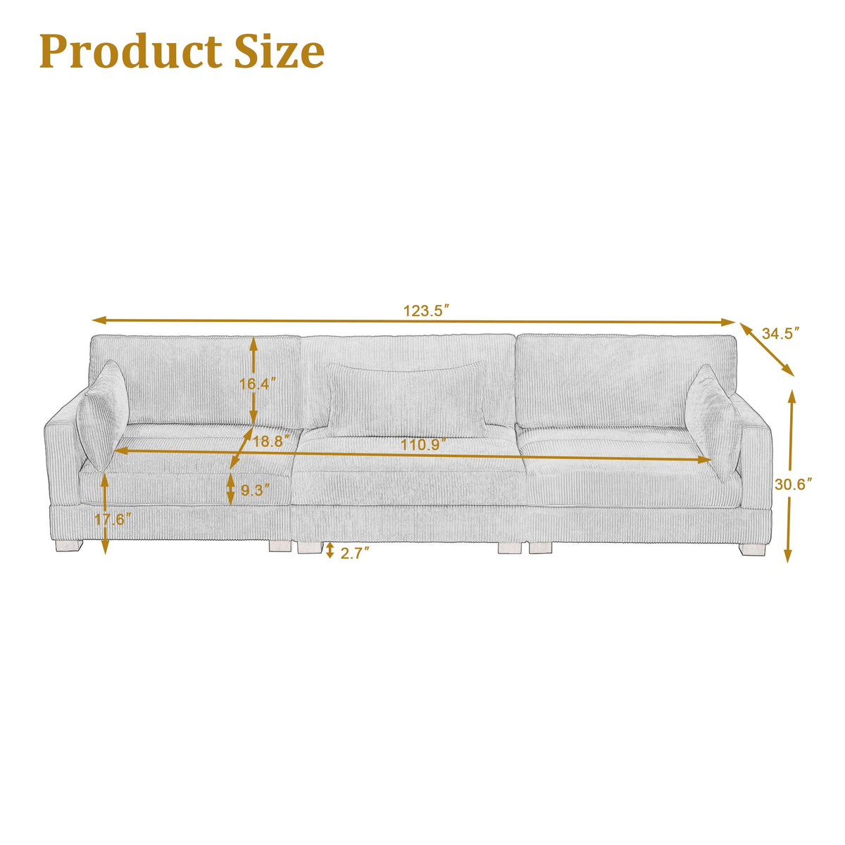Light Gray Loveseat Sofa with Ottoman S82216
