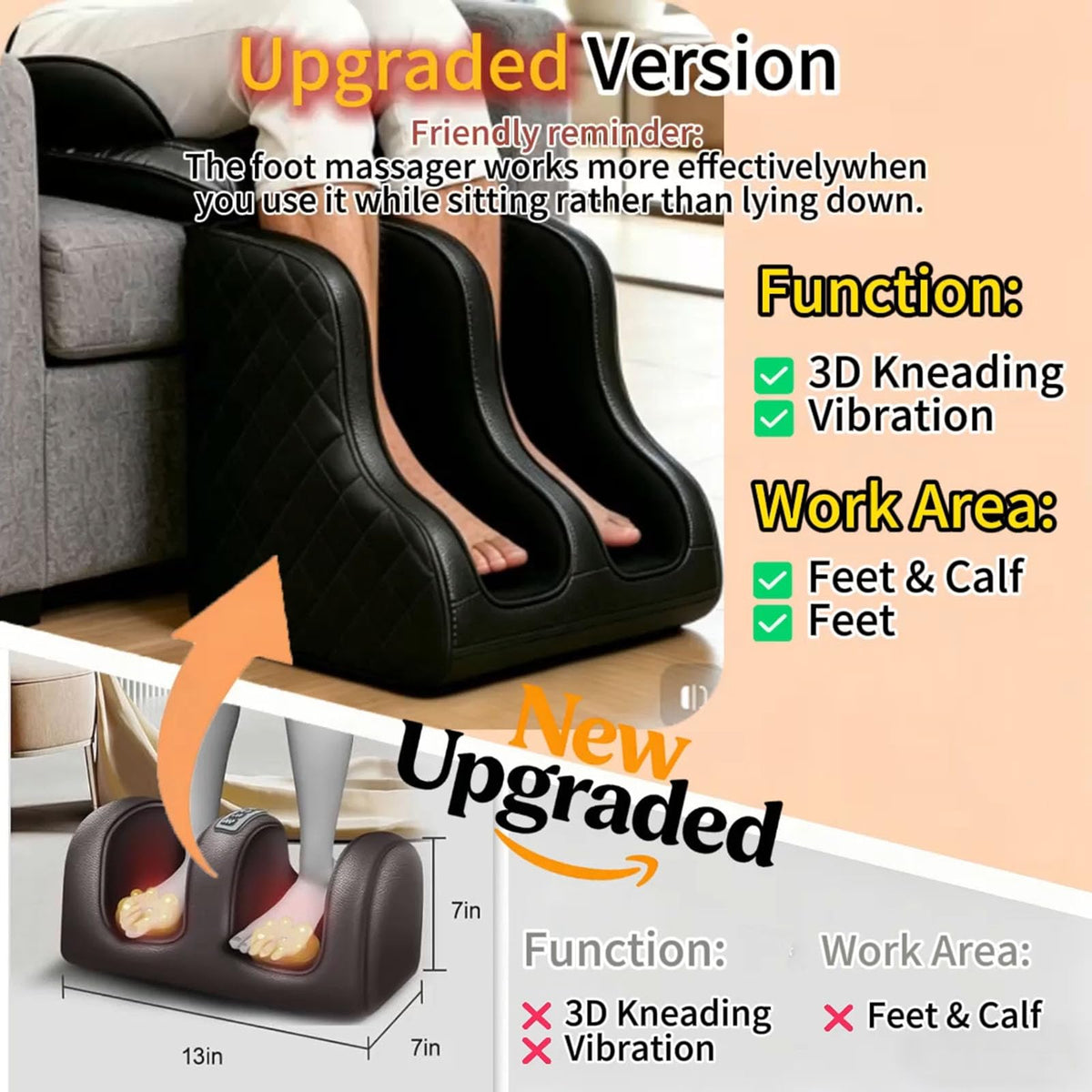 16D Electric Shiatsu Full Body Massage Mat with Foot Massager R538