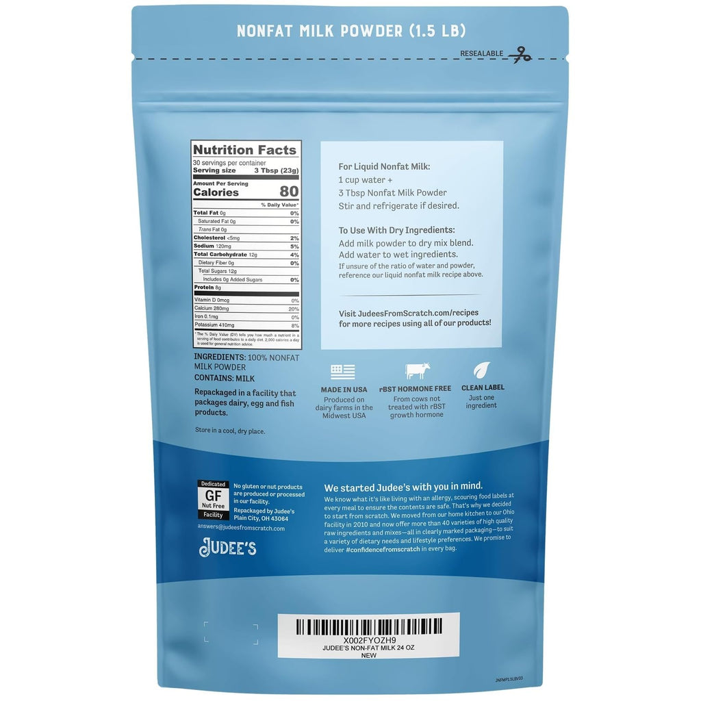 Gluten Free Non Fat Dry Powdered Milk 1.5 lb M809