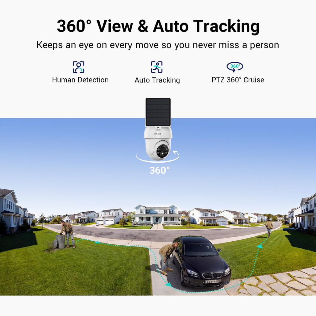 Wireless Outdoor Solar Powered 4-Cam Security Cameras D600971
