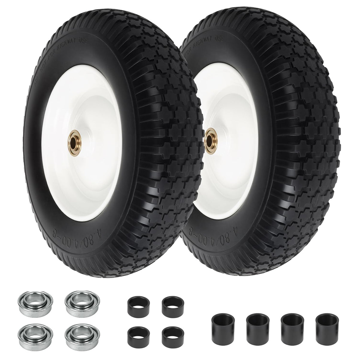 Flat Free Wheelbarrow Tire and Wheel 2 Pack U8815