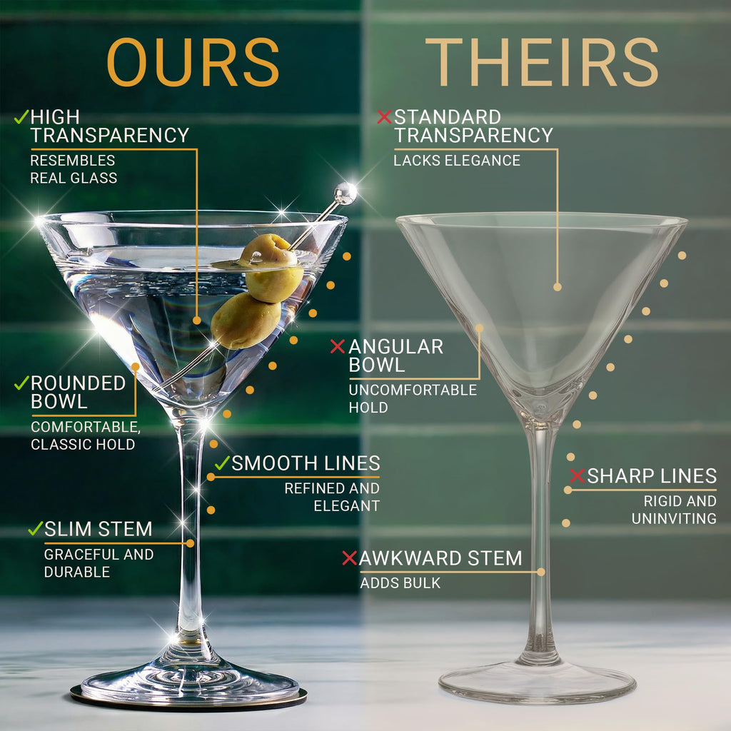 Unbreakable Plastic Martini Glasses, 8 oz Set of 6 G438255