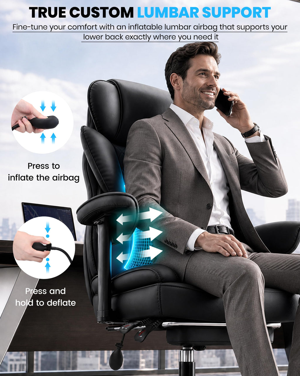 Office Chair with Adjustable Lumbar Support L994444
