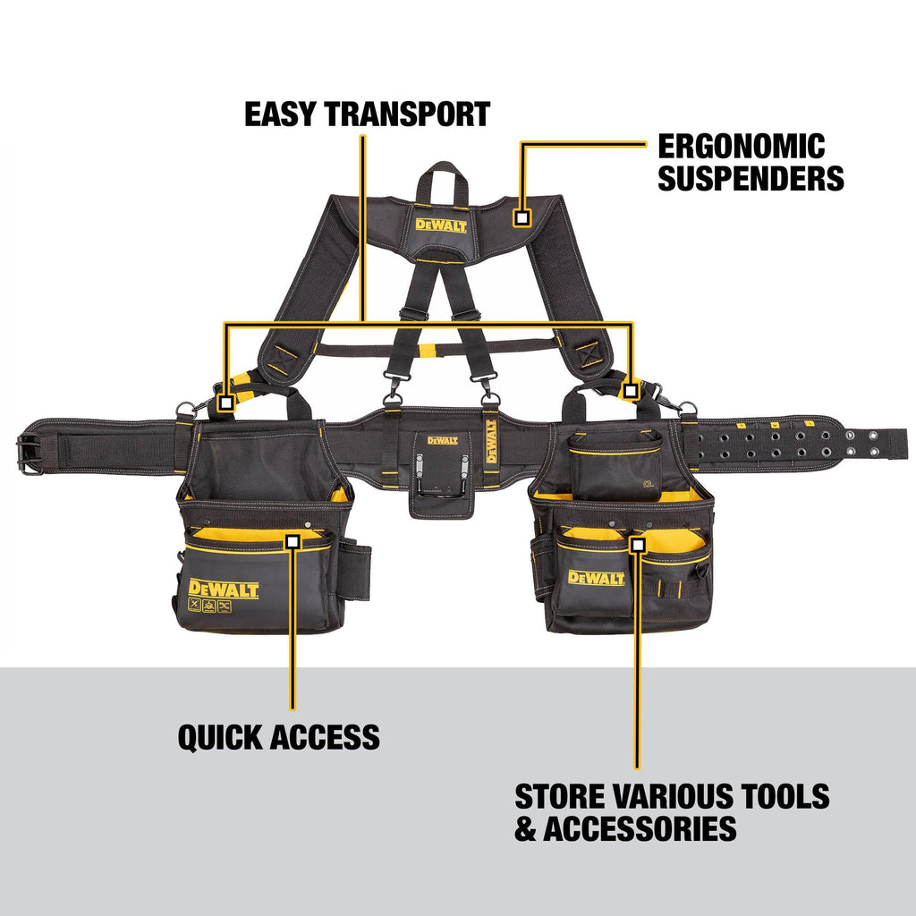 Heavy Duty Tool Belt Organizer with Suspenders and 25 Pockets M508