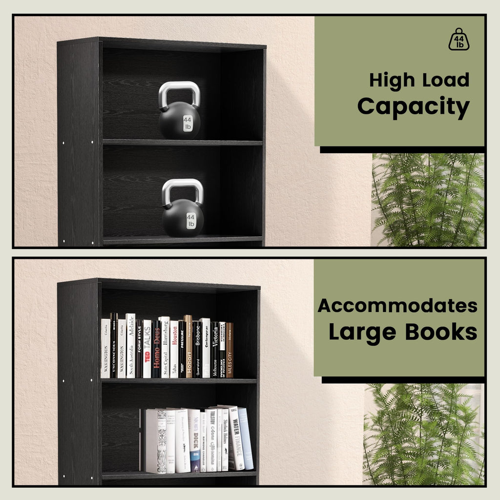 71" Tall 6-Tier Black Bookshelf I4521