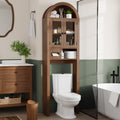 Arched Over the Toilet Storage Cabinet with Tempered Glass Doors A668