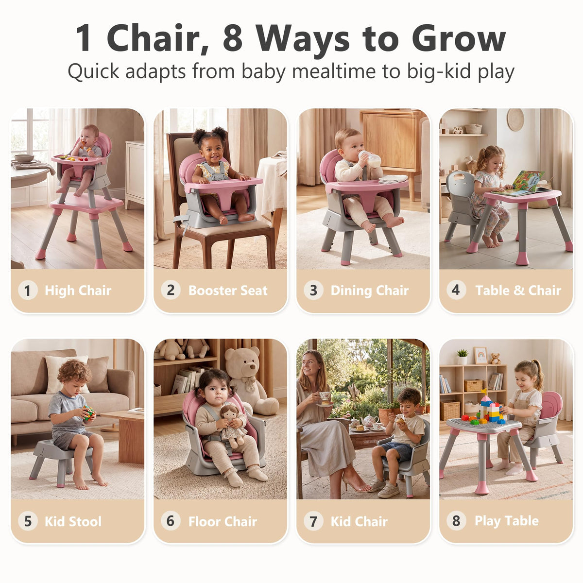8 in 1 Baby High Chair W87907