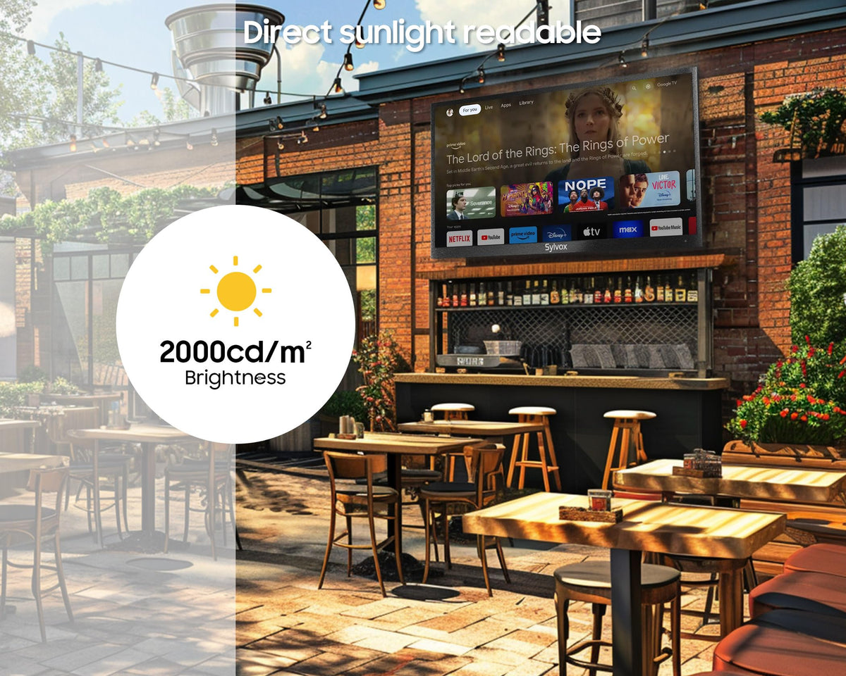 55 inch Smart QLED Outdoor TV with Rolling Stand H61245