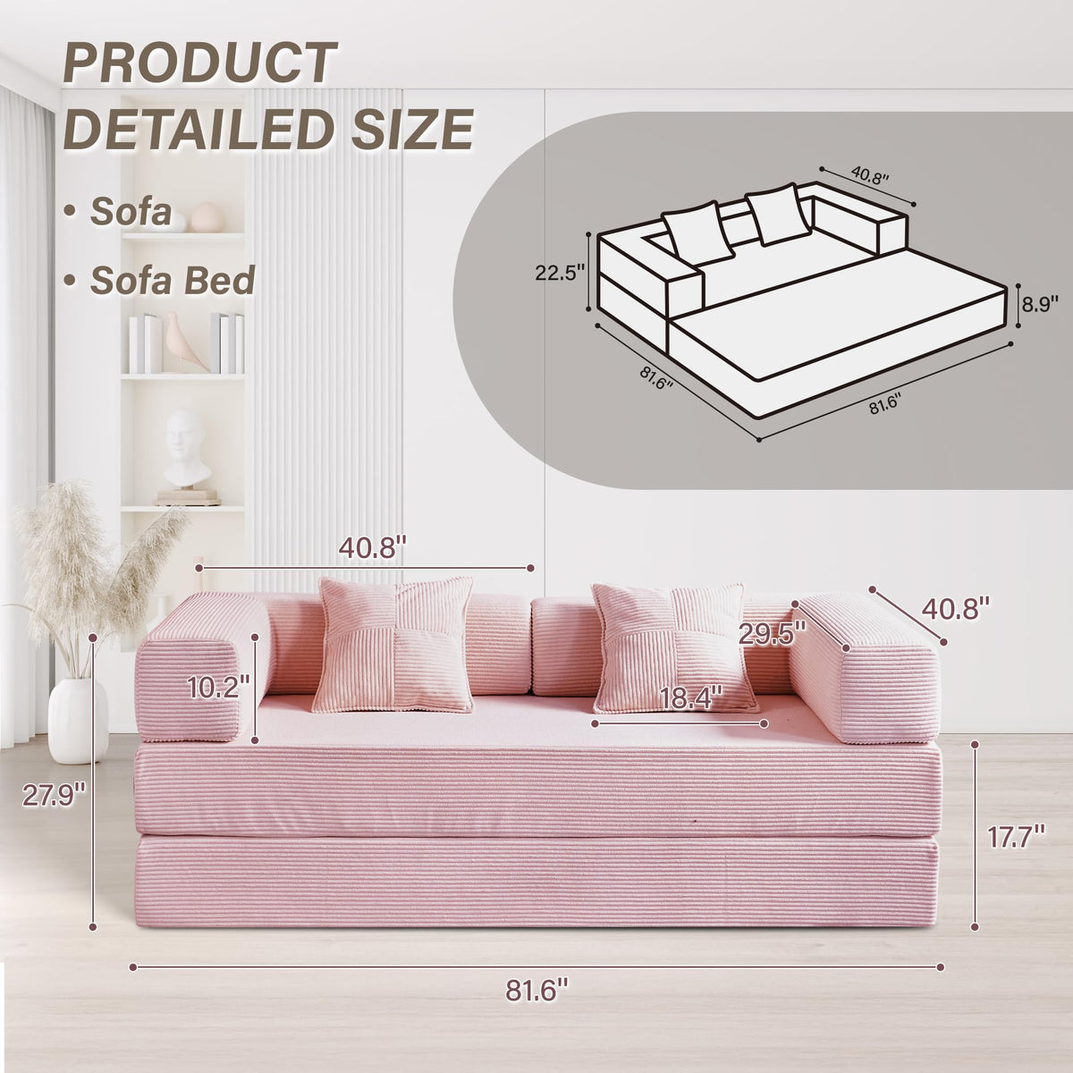 Foldable Sofa Bed V607623