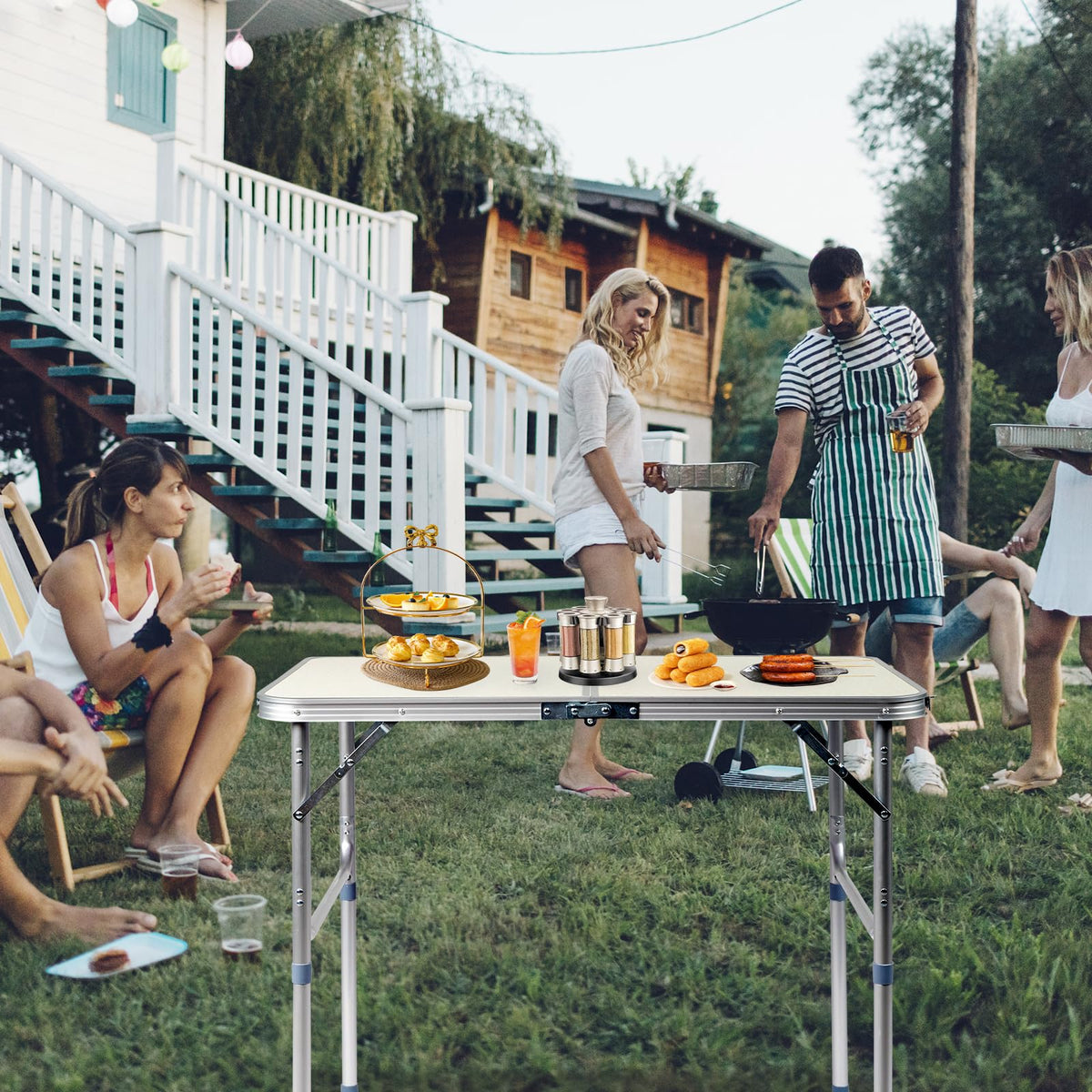 3FT Adjustable Height Aluminum Folding Camping Table C808004