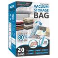 Vacuum Storage Bags with Hand Pump, 20 Combo W296814