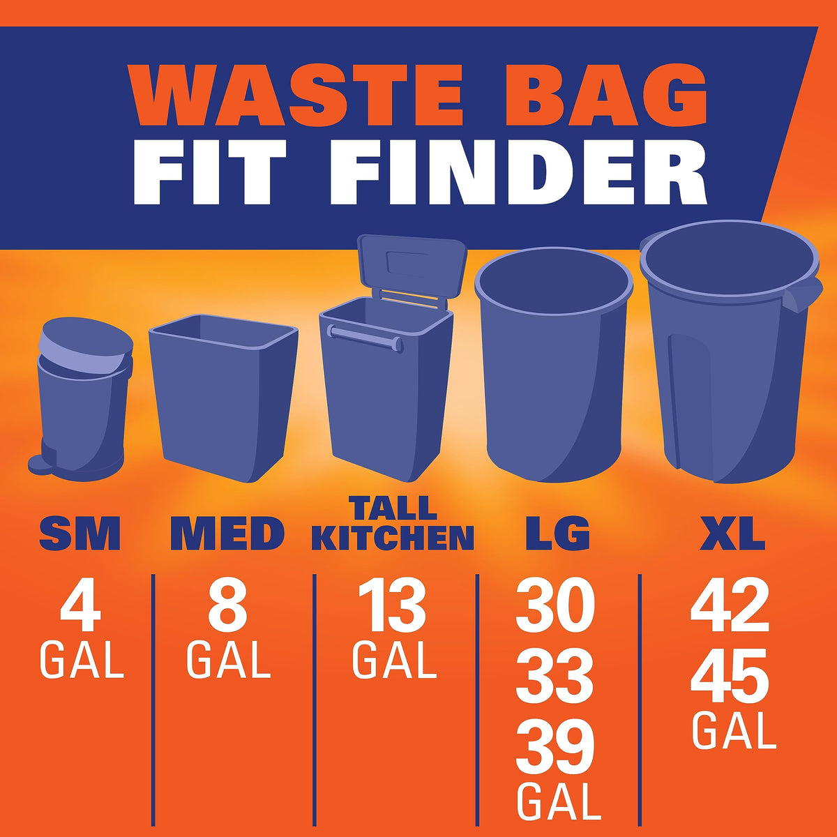 13 Gal White Unscented Kitchen Trash Bags L76686