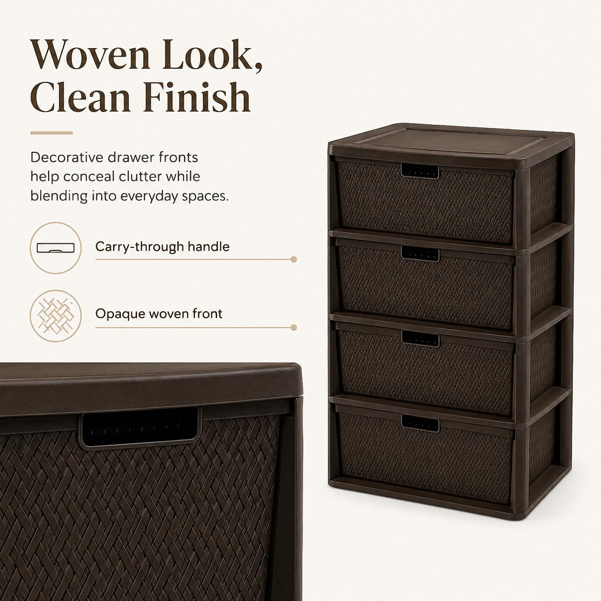 4 Drawer Tower with Removable Bins R84678