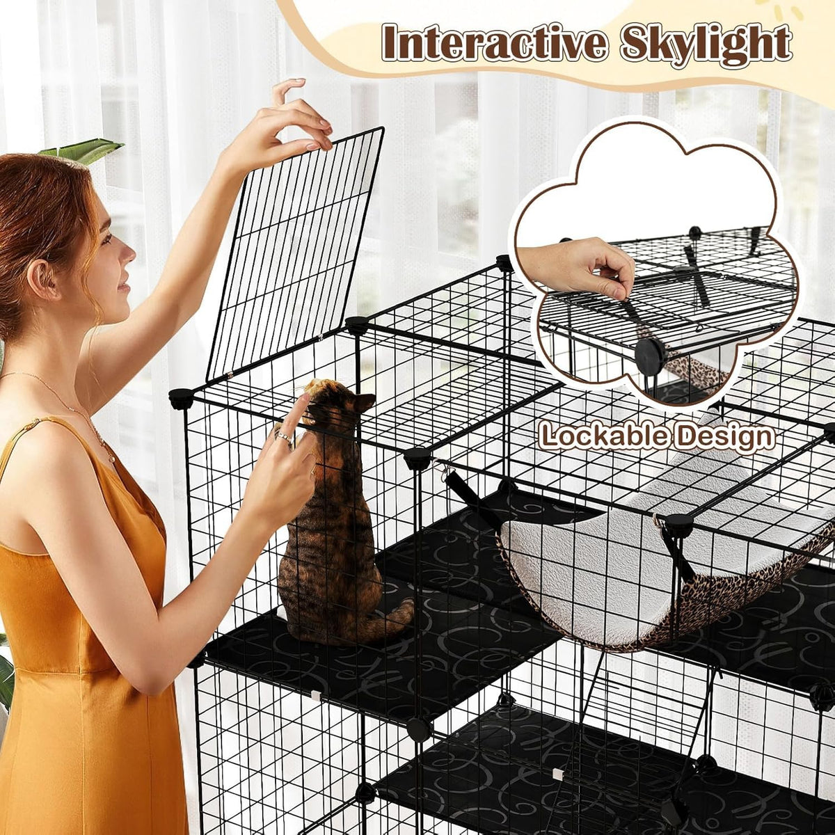Large 4-Tier Metal Wire Cat Cage B6093