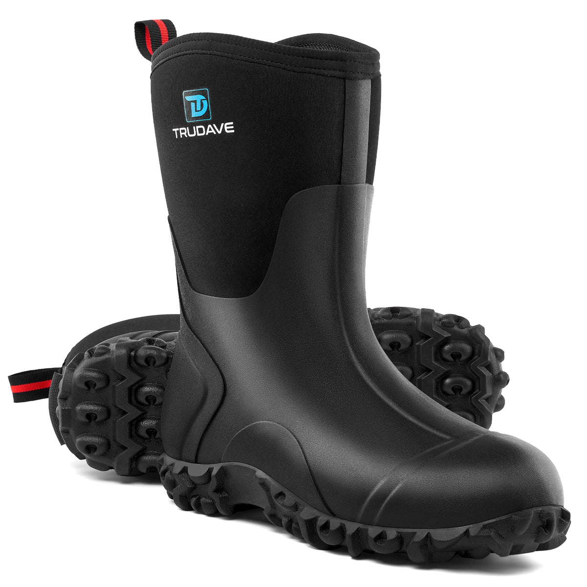 Rubber Boots with Steel Shank, 6mm Neoprene Mid Calf Rain Boots U993493
