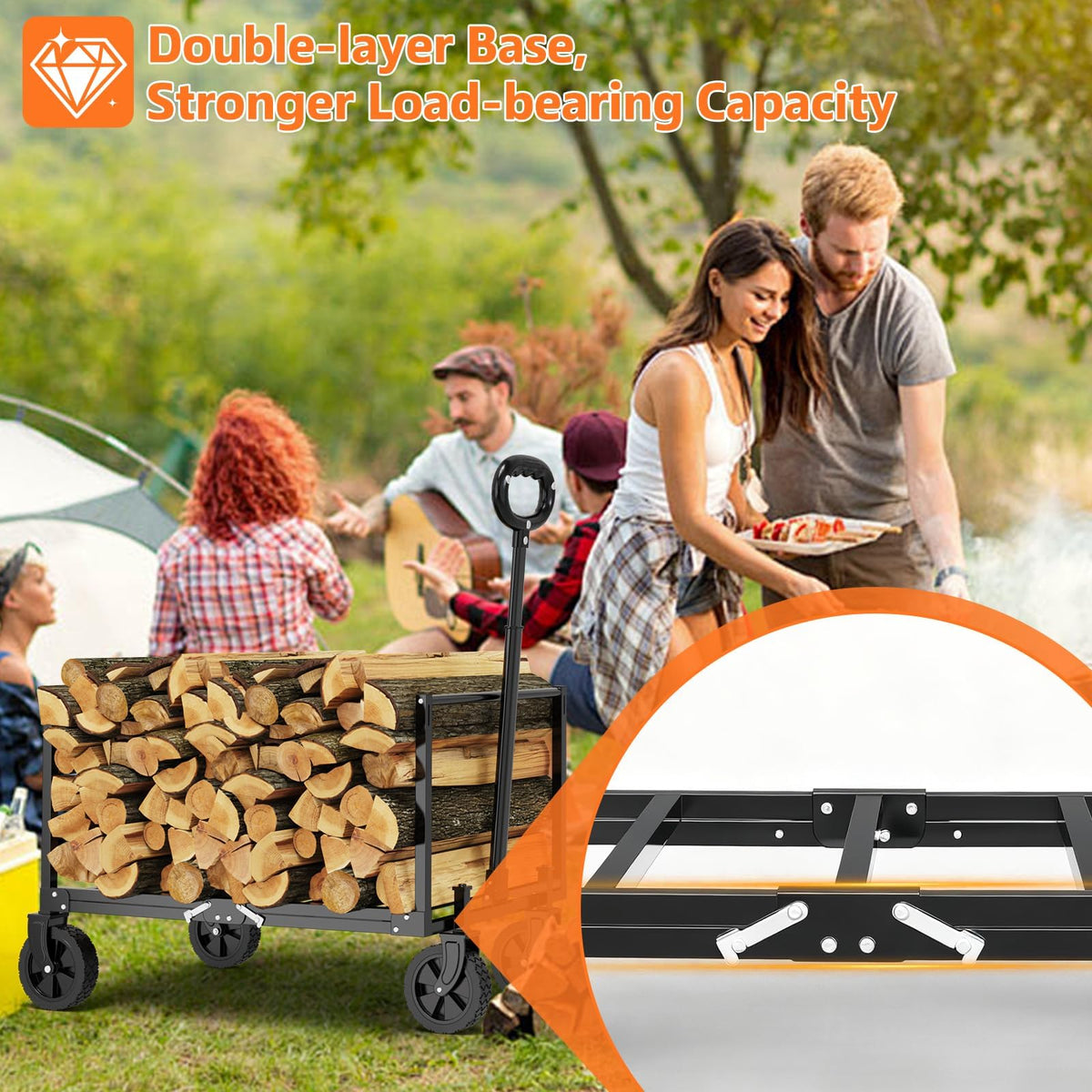 Foldable Heavy Duty Utility Wagon Cart with Wheels C23108