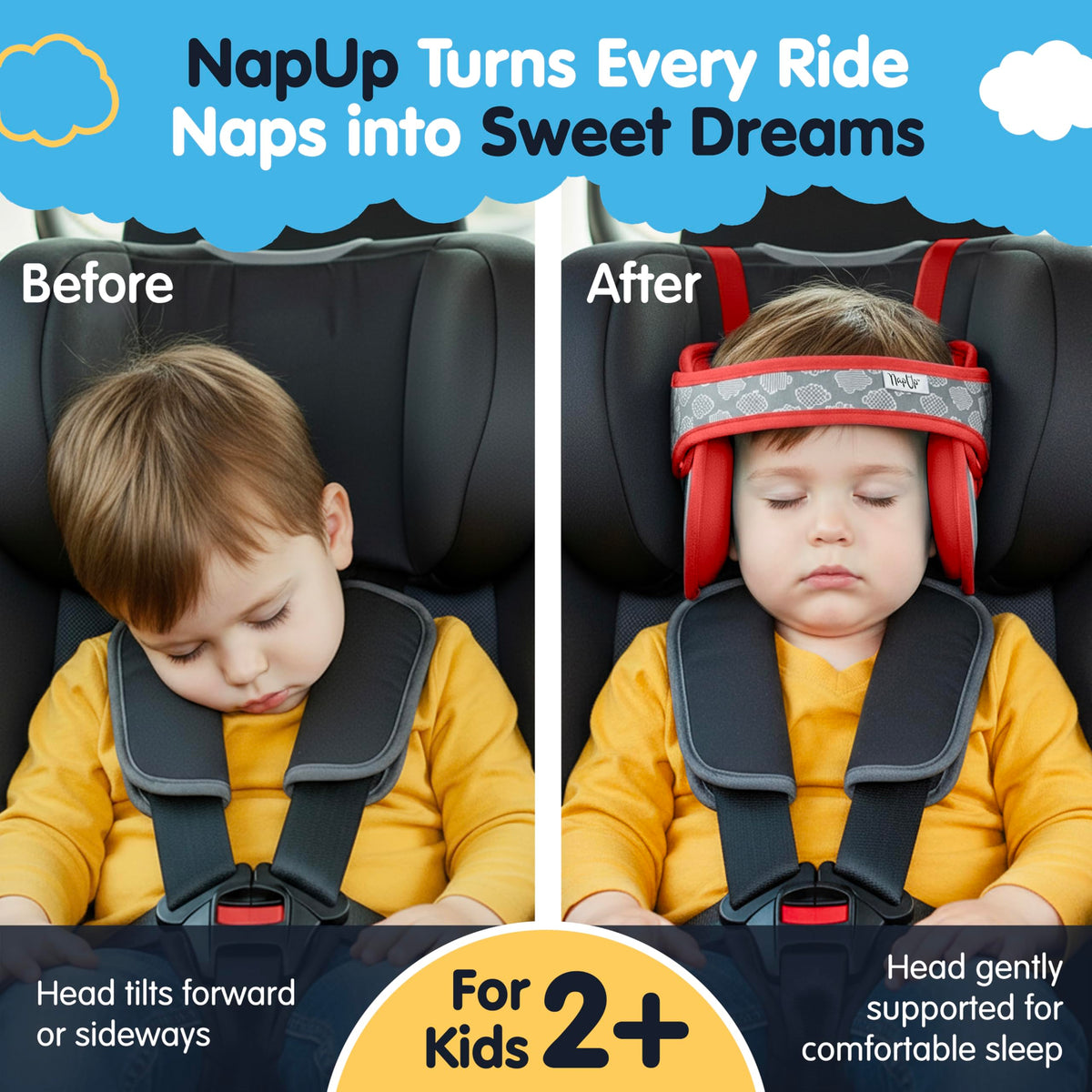 Car Seat Head Support for Toddler Red Z287