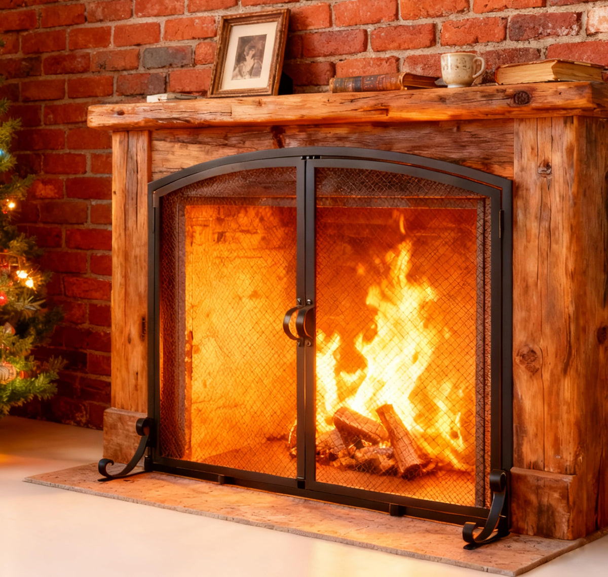 2-Panel Metal Fireplace Screen S341702