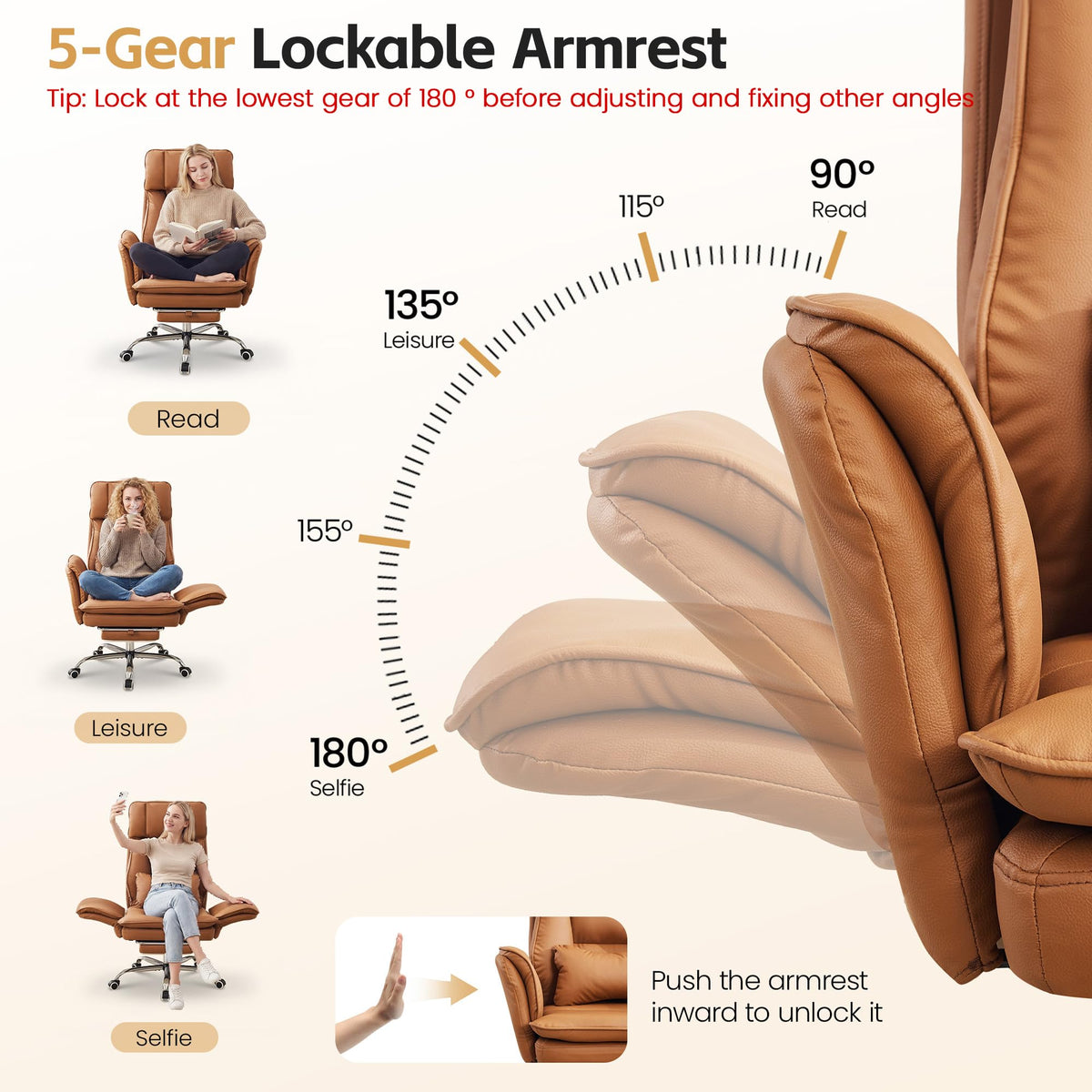 Big and Tall Office Chair with Footrest P1002