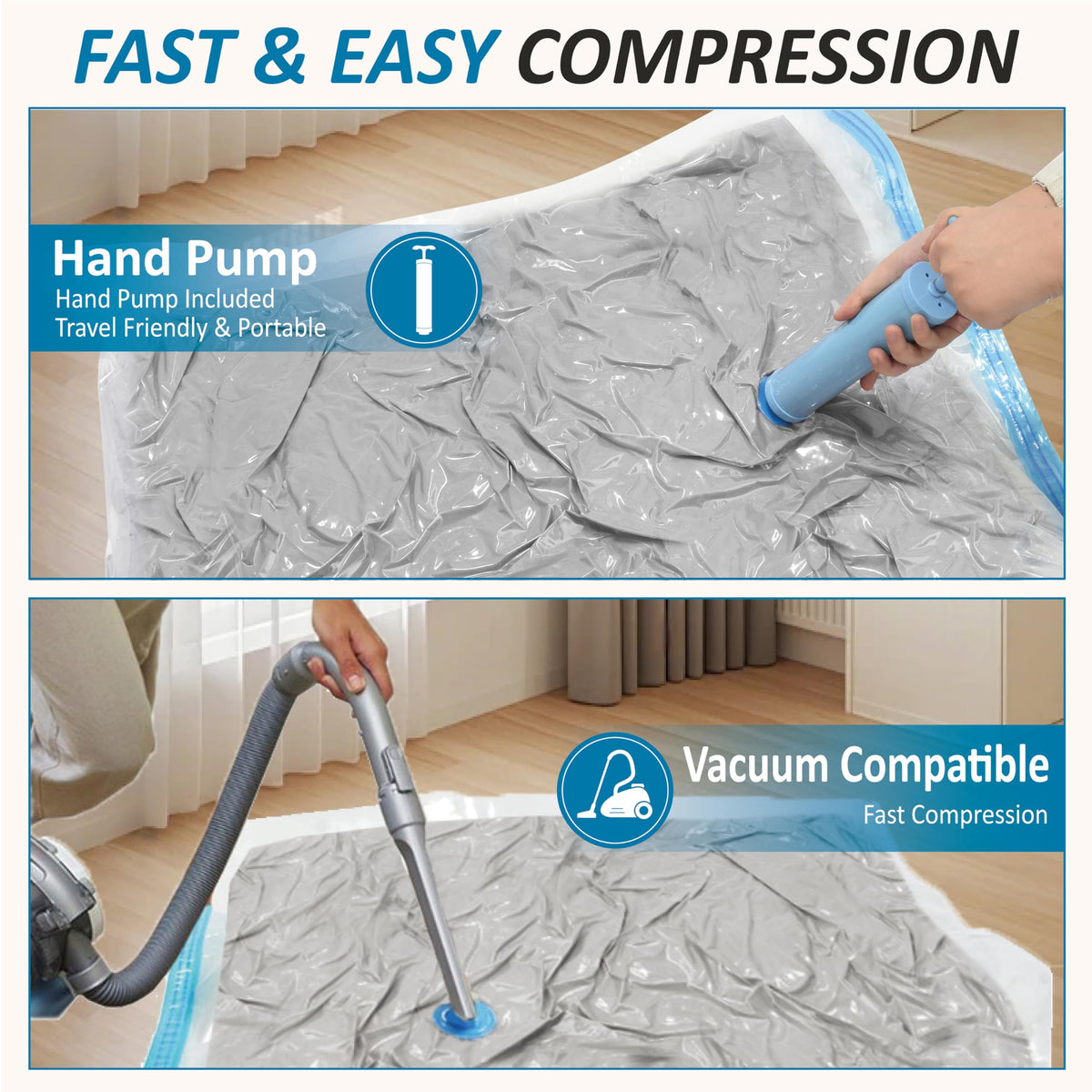 Vacuum Storage Bags with Hand Pump, 20 Combo W296814