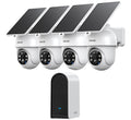 Wireless Outdoor Solar Powered 4-Cam Security Cameras D600971