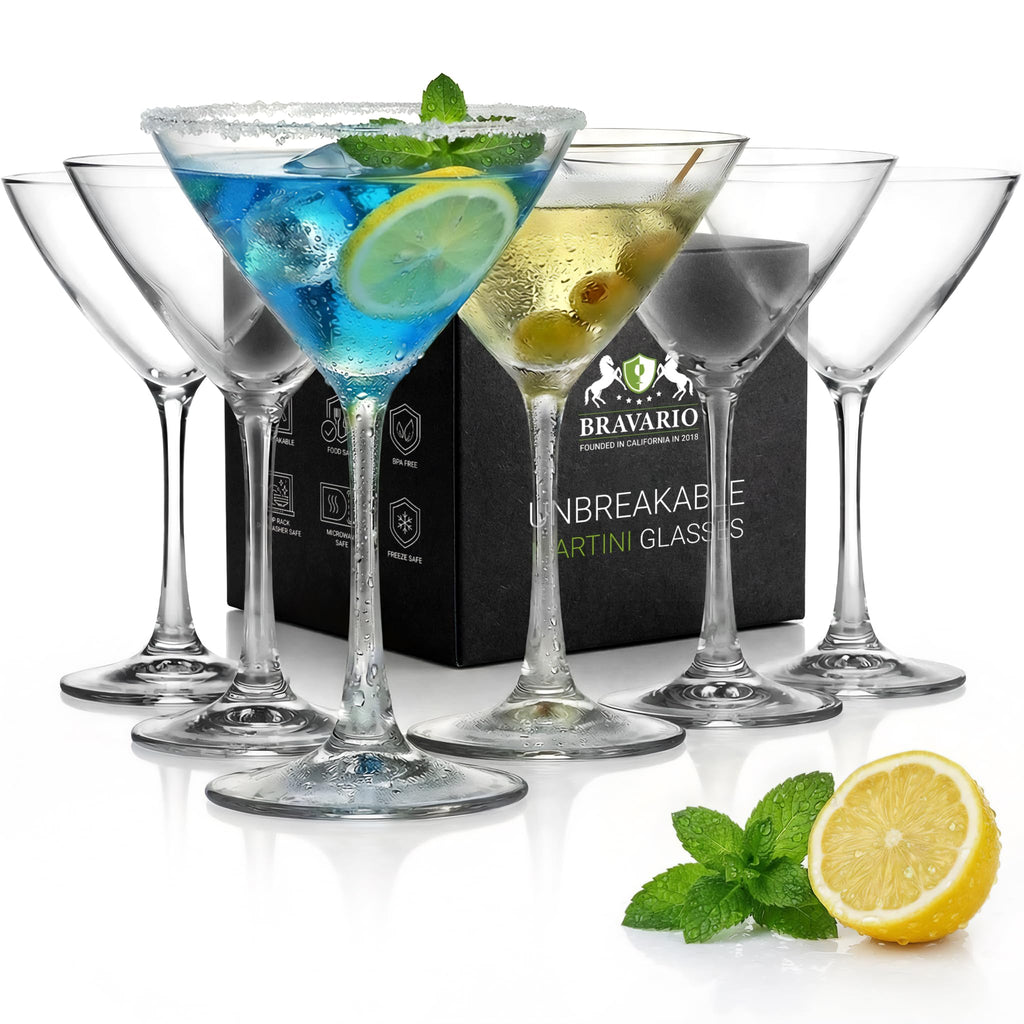 Unbreakable Plastic Martini Glasses, 8 oz Set of 6 G438255