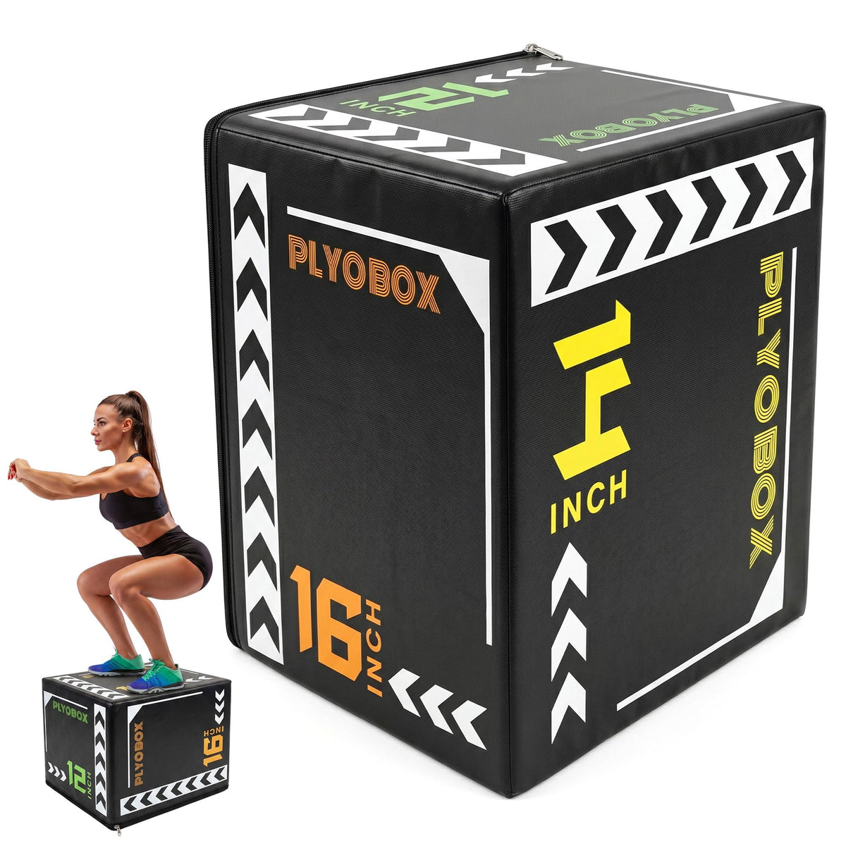 3 in 1 Foam Plyometric Jump Box, 12 14 16 Inch Soft Plyo Box D510614