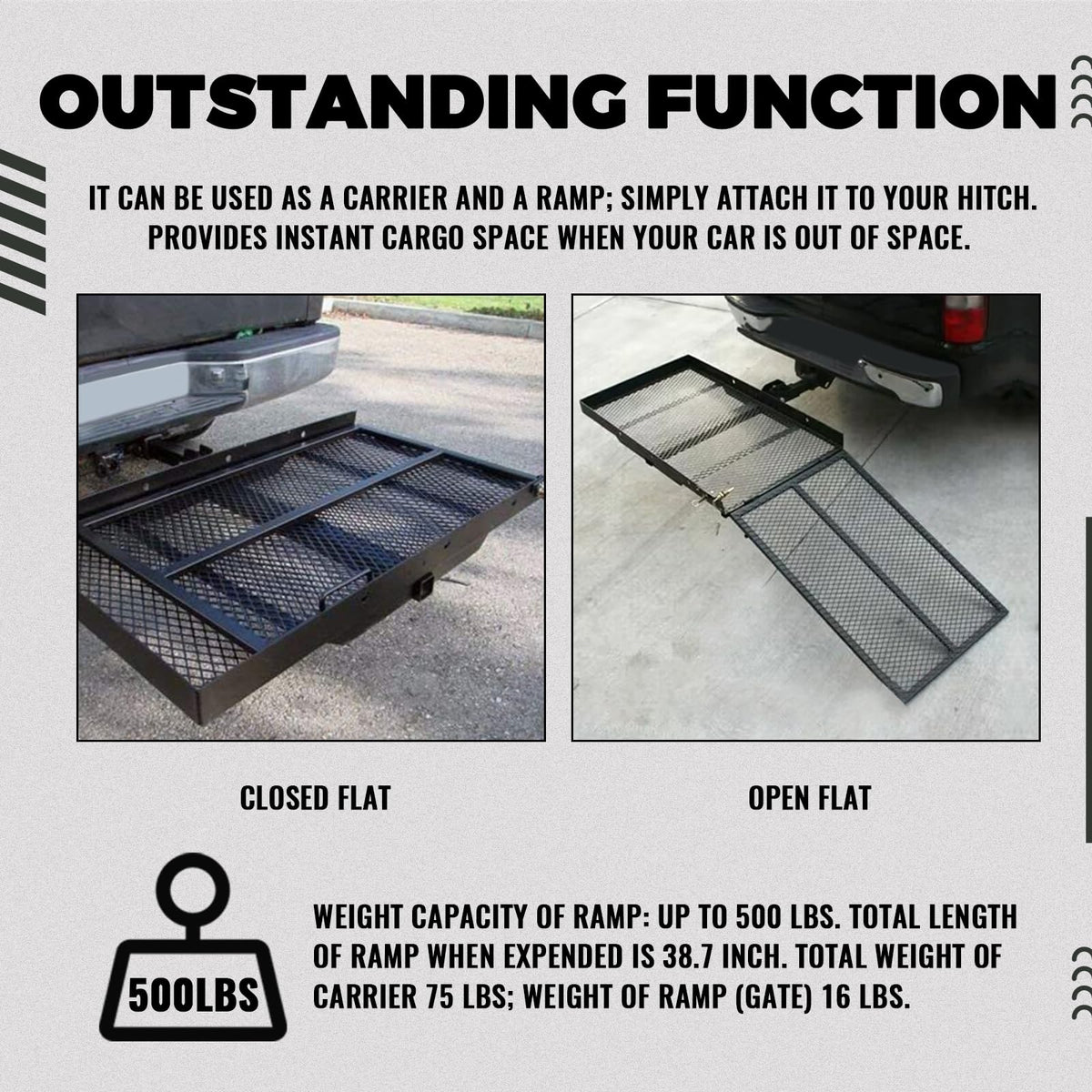 Steel Folding Mobility Scooter Carrier Rack D2260