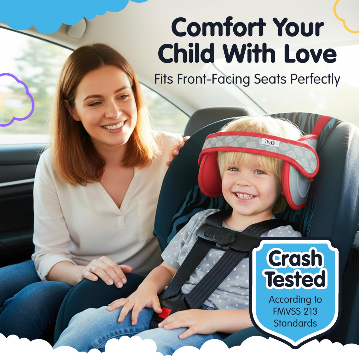 Car Seat Head Support for Toddler Red Z287