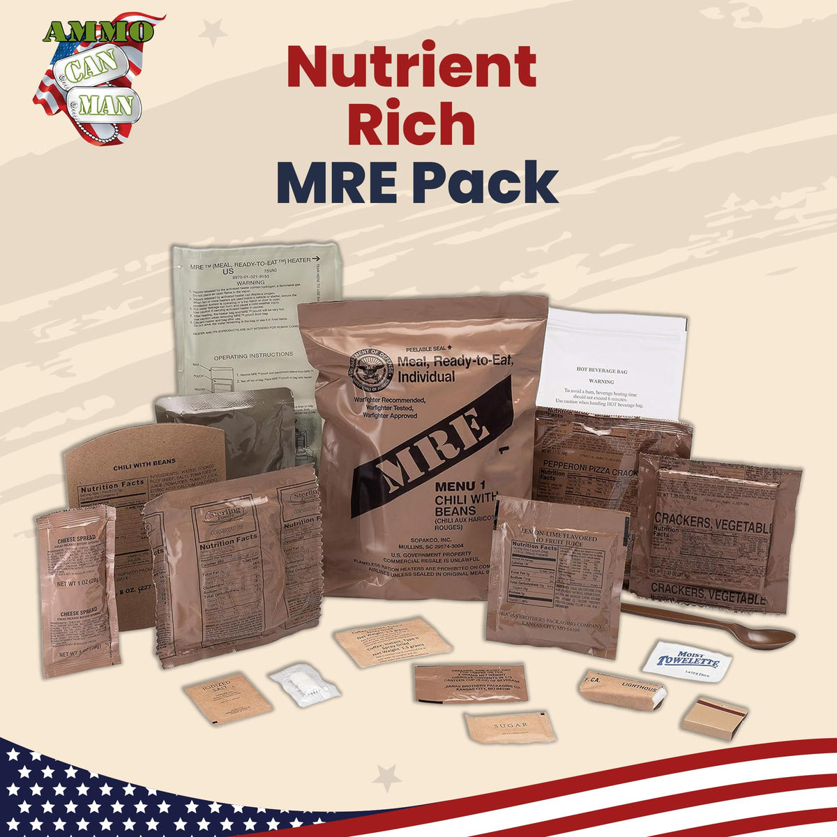 US Military MRE Case Menus 1-12 F5942